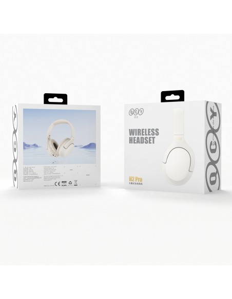 
H2 Pro ENC belaidės „Bluetooth“ ausinės, uždedamos ant ausies – baltos
