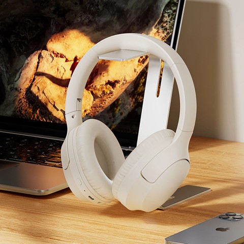 
H2 Pro ENC belaidės „Bluetooth“ ausinės, uždedamos ant ausies – baltos
