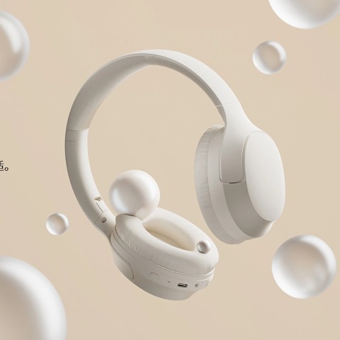 
H2 Pro ENC belaidės „Bluetooth“ ausinės, uždedamos ant ausies – baltos
