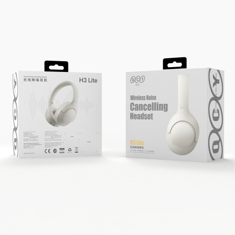 
H3 Lite ANC belaidės „Bluetooth“ ausinės, uždengtos ausimis – baltos
