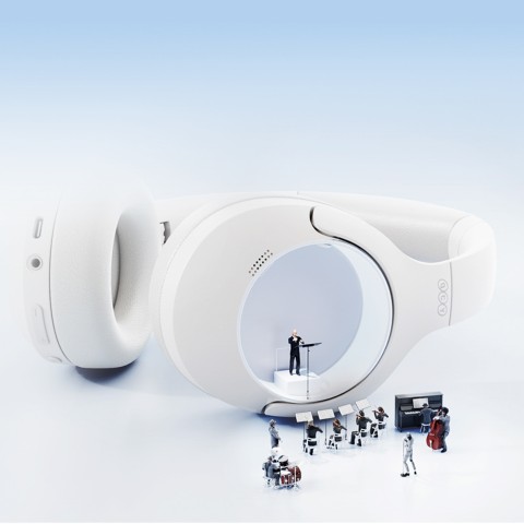 
H3 Lite ANC belaidės „Bluetooth“ ausinės, uždengtos ausimis – baltos
