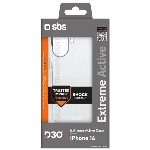 
Apsauginis dėklas, skirtas „iPhone 16e Extreme Active D3O“ – skaidrus
