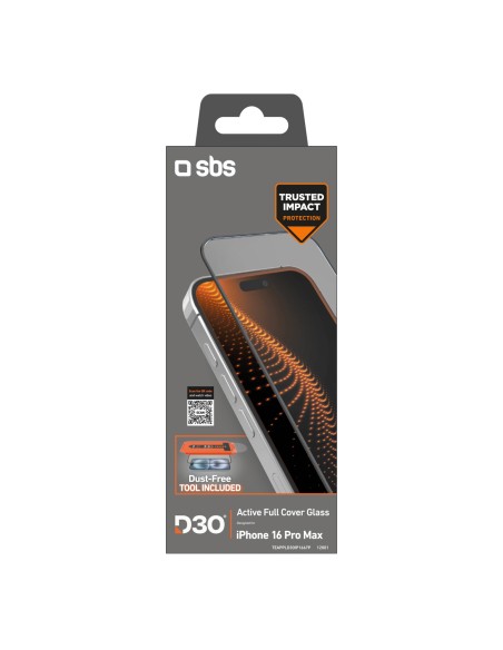 
Grūdintas stiklas su aplikatoriumi, skirtas „iPhone 16 Pro Max“ su D3O technologija

