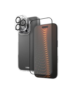 
3 viename „iPhone 16 Pro“ apsauginis dėklas, D3O ekrano apsauga ir kameros stiklas – skaidrus
