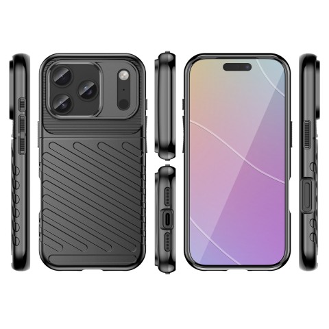 
„iPhone 17 Pro“ „Thunder“ dėklas – juodas
