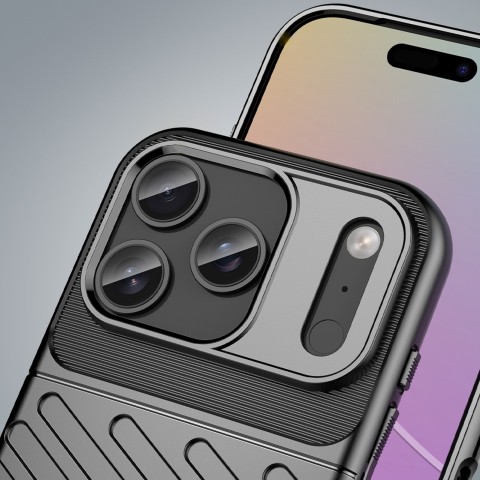 
„iPhone 17 Pro“ „Thunder“ dėklas – juodas
