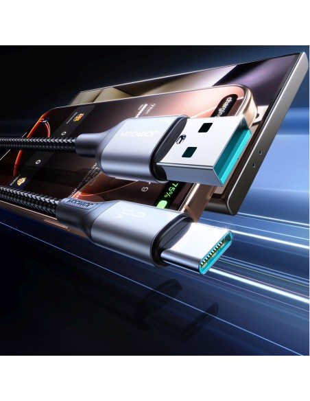 
USB-A - USB-C Flash serijos 3A 1 m kabelis - juodas
