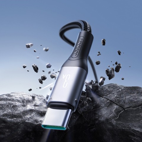 
USB-A - USB-C Flash serijos 3A 1 m kabelis - juodas
