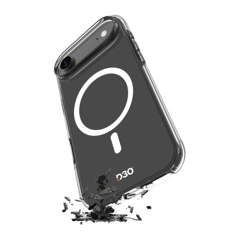 
„iPhone 17 Air“ TPU kompiuterio smūgiams atsparus skaidrus „D3O MagSafe“ dėklas – permatomas
