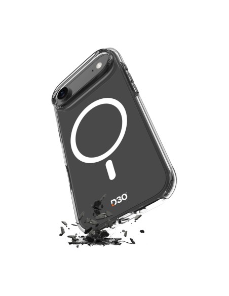 
„iPhone 17 Air“ TPU kompiuterio smūgiams atsparus skaidrus „D3O MagSafe“ dėklas – permatomas
