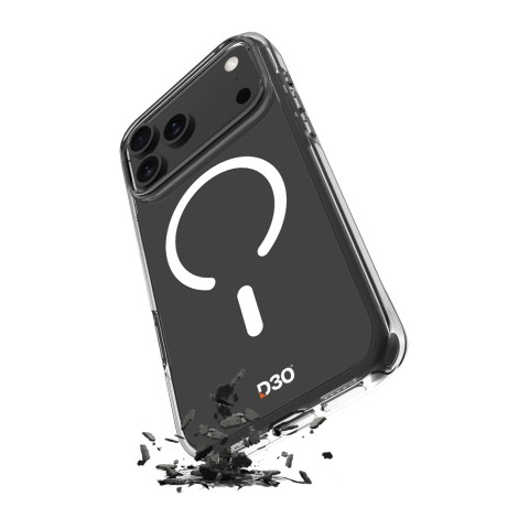 
„iPhone 17 Pro“ TPU PC smūgiams atsparus skaidrus D3O MagSafe dėklas – permatomas
