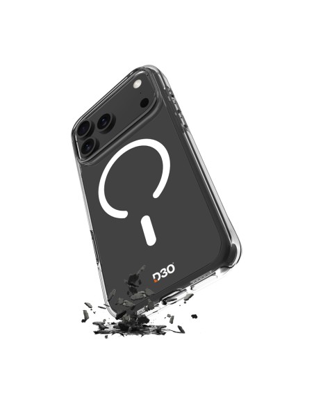 
„iPhone 17 Pro“ TPU PC smūgiams atsparus skaidrus D3O MagSafe dėklas – permatomas
