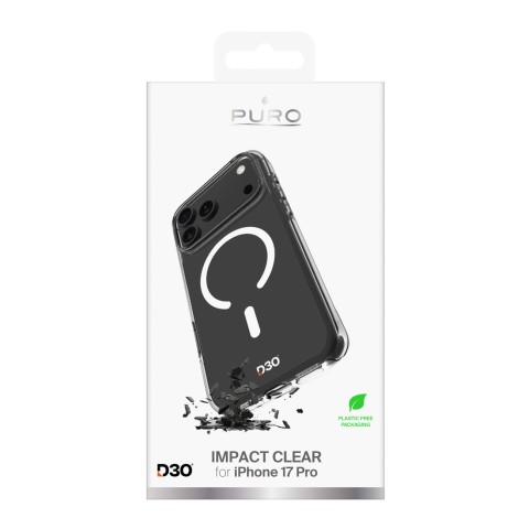 
„iPhone 17 Pro“ TPU PC smūgiams atsparus skaidrus D3O MagSafe dėklas – permatomas
