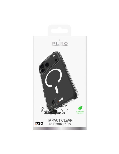 
„iPhone 17 Pro“ TPU PC smūgiams atsparus skaidrus D3O MagSafe dėklas – permatomas

