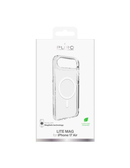 
„iPhone 17 Air TPU PC Lite MagSafe“ galinis dėklas – permatomas baltas žiedas
