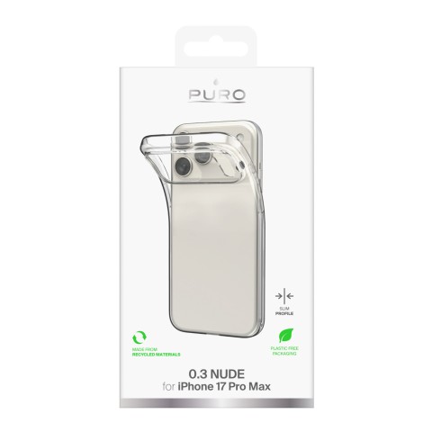 
iPhone 17 Pro Max TPU dėklas 0.3, kūno spalvos, itin plonas – permatomas
