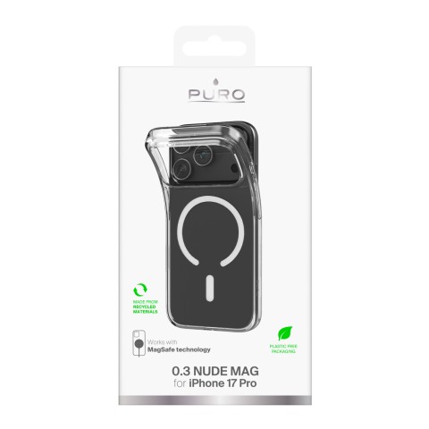 
iPhone 17 Pro Max TPU 0.3 MAG itin plonas MagSafe dėklas – skaidrus
