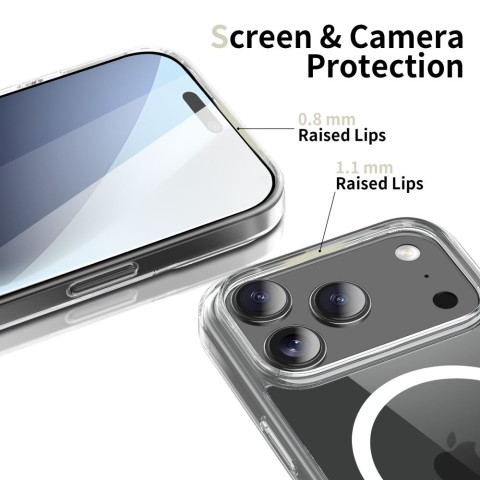 
„iPhone 17 Pro FlexAir Hybrid MagSafe“ dėklas – skaidrus
