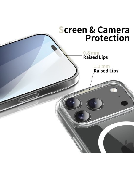 
„iPhone 17 Pro FlexAir Hybrid MagSafe“ dėklas – skaidrus
