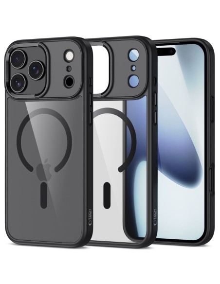 
„iPhone 17 Pro Max MagMat MagSafe“ dėklas – permatomas juodas
