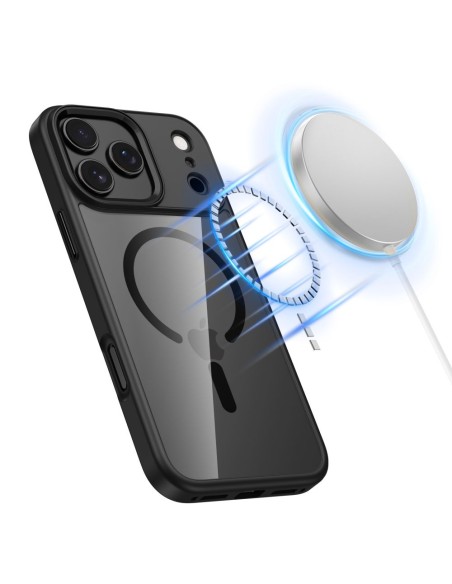 
„iPhone 17 Pro Max MagMat MagSafe“ dėklas – permatomas juodas
