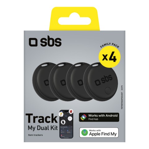 
„Track My Dual“ universalus lokatorius, juodas – 4 vnt. rinkinys
