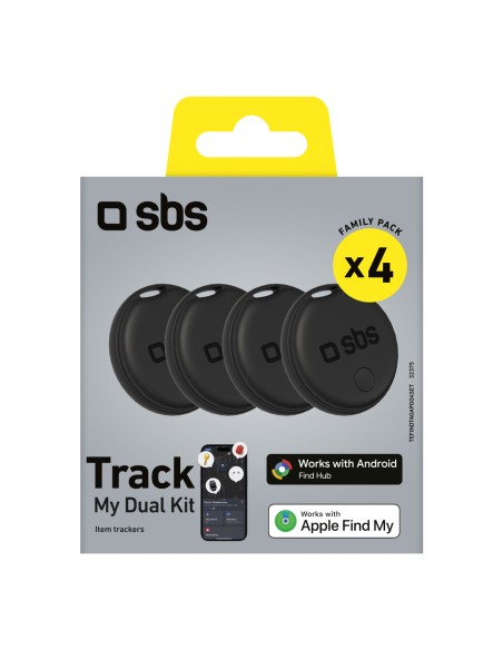
„Track My Dual“ universalus lokatorius, juodas – 4 vnt. rinkinys
