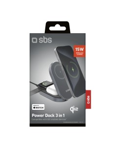 
3 viename belaidis sulankstomas įkrovimo stotelė „iPhone“, „Apple Watch“, „AirPods“ QI2 MFI – juoda
