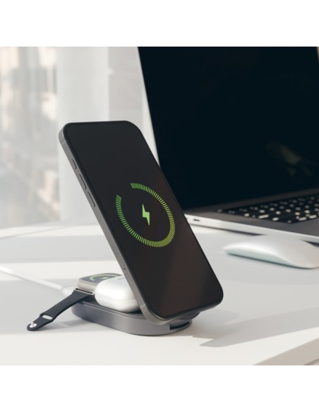 
3 viename belaidis sulankstomas įkrovimo stotelė „iPhone“, „Apple Watch“, „AirPods“ QI2 MFI – juoda
