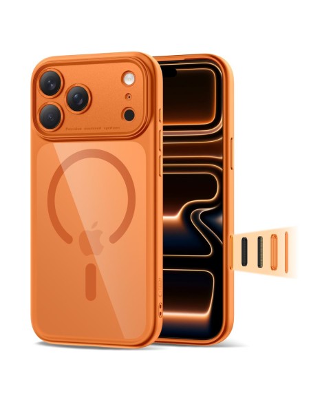 
„Magpeak Magsafe CC“ dėklas, skirtas „iPhone 17 Pro Max“ – permatomai oranžinis
