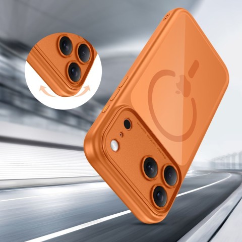 
„Magpeak Magsafe CC“ dėklas, skirtas „iPhone 17 Pro Max“ – permatomai oranžinis
