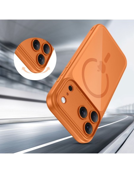
„Magpeak Magsafe CC“ dėklas, skirtas „iPhone 17 Pro Max“ – permatomai oranžinis
