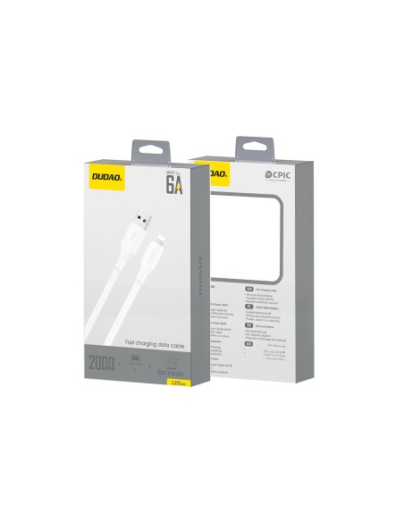 
USB-A - iPhone Lightning 6A laidas 1.2m - baltas
