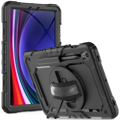 
Dėklas su stovu ir dirželiu, skirtas „Samsung Galaxy Tab S9 FE 10.9& 39 & 39 X510 / X516B Solid360“ – juodas
