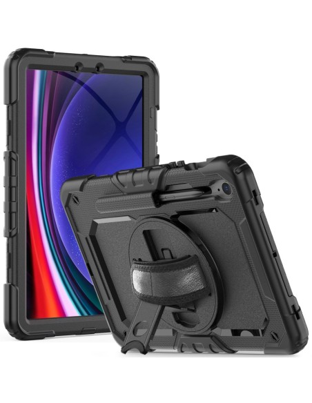 
Dėklas su stovu ir dirželiu, skirtas „Samsung Galaxy Tab S9 FE 10.9& 39 & 39 X510 / X516B Solid360“ – juodas
