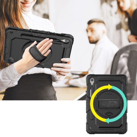 
Dėklas su stovu ir dirželiu, skirtas „Samsung Galaxy Tab S9 FE 10.9& 39 & 39 X510 / X516B Solid360“ – juodas
