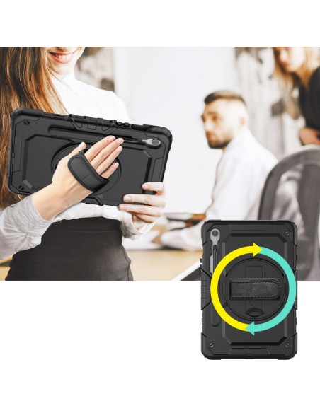 
Dėklas su stovu ir dirželiu, skirtas „Samsung Galaxy Tab S9 FE 10.9& 39 & 39 X510 / X516B Solid360“ – juodas
