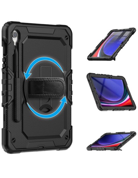 
Dėklas su stovu ir dirželiu, skirtas „Samsung Galaxy Tab S9 FE 10.9& 39 & 39 X510 / X516B Solid360“ – juodas
