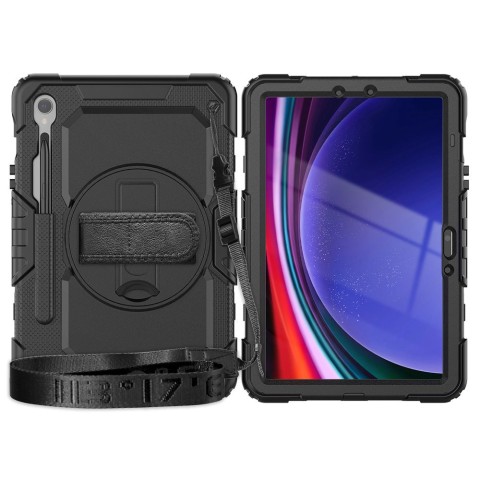
Dėklas su stovu ir dirželiu, skirtas „Samsung Galaxy Tab S9 FE 10.9& 39 & 39 X510 / X516B Solid360“ – juodas
