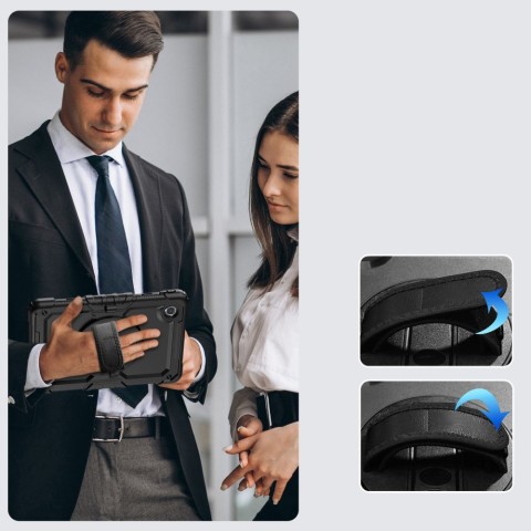 
Dėklas su stovu, laikikliu ir dirželiu, skirtas Lenovo Tab M11& 39 & 39 11.0 TB-330 Solid360 - juodas
