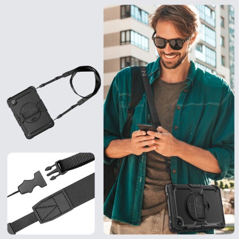 
Dėklas su stovu, laikikliu ir dirželiu, skirtas Lenovo Tab M11& 39 & 39 11.0 TB-330 Solid360 - juodas
