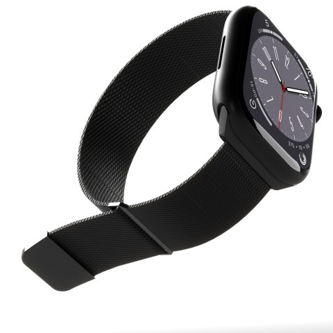 
„Apple Watch“ dirželis, 42, 44, 45, 49 mm, Milano stiliaus – juodas

