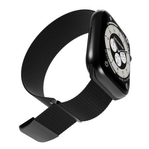 
„Apple Watch“ dirželis, 42, 44, 45, 49 mm, Milano stiliaus – juodas
