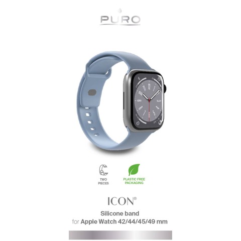 
Silikoninis dirželis Apple Watch 42 44 45 49 mm Icon šviesiai mėlynas - 2 vnt.
