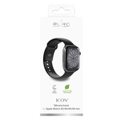 
Silikoninis dirželis Apple Watch 42 44 45 49 mm Icon juodas - 2 vnt.
