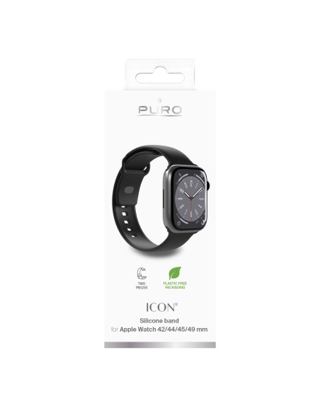 
Silikoninis dirželis Apple Watch 42 44 45 49 mm Icon juodas - 2 vnt.
