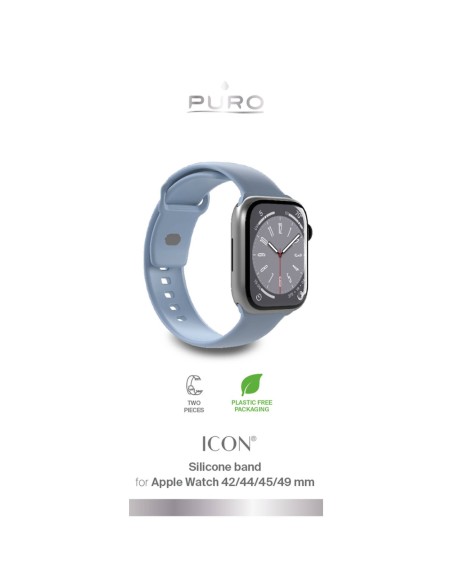 
„Apple Watch 38 40 41 mm Icon“ silikoninis dirželis, šviesiai mėlynas – 2 vnt.
