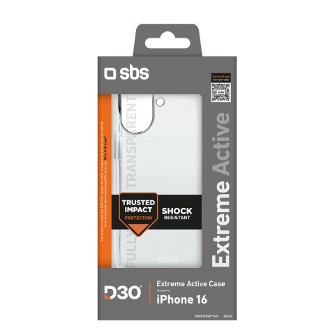 
iPhone 16 Extreme Active D3O dėklas – skaidrus
