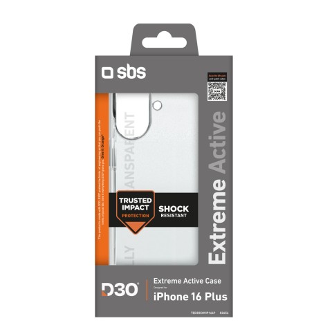 
„iPhone 16 Plus Extreme Active D3O“ dėklas – skaidrus
