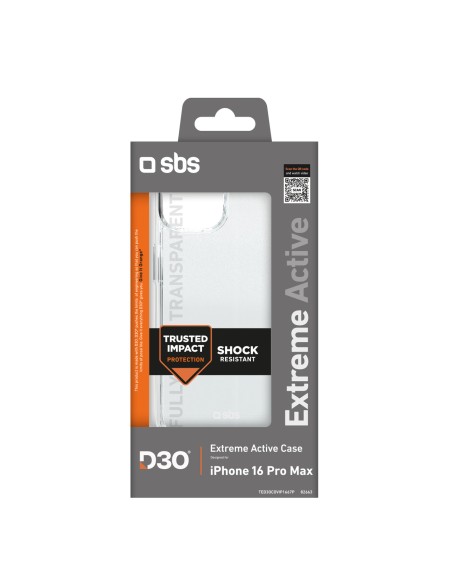 
iPhone 16 Pro Max Extreme Active D3O dėklas – skaidrus
